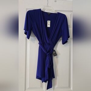 Express Blue Wrap Romper
